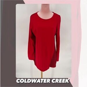 EUC Coldwater Creek Striped Back Tee Shirt